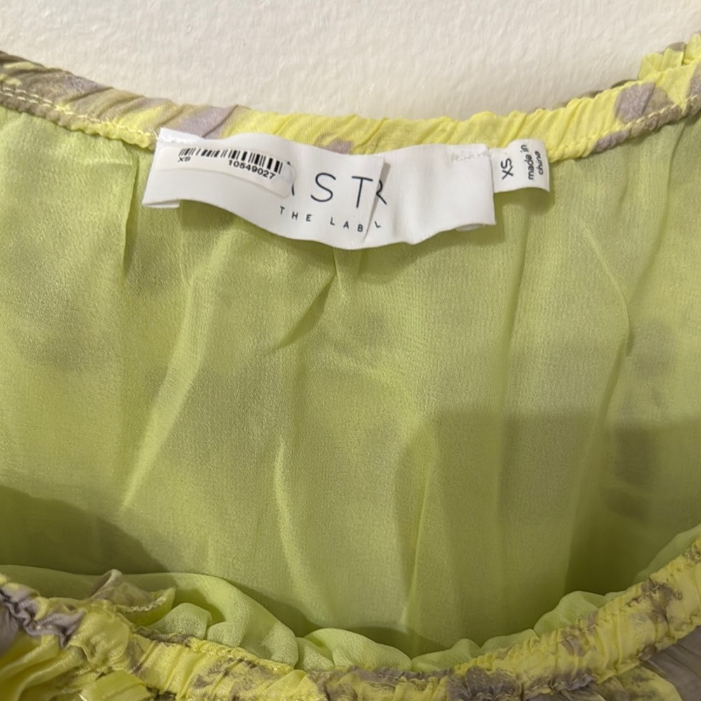 Astr Kaylani Dress Floral Yellow Off-Shoulder Dress NWT - Picture 2 of 5